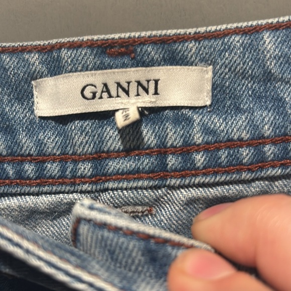 GANNI Benedict mini ruffle denim skirt - Picture 2 of 6